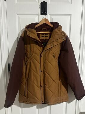 RIDE Snowboards Strata HD 10 Jacket XL Brown Tan Quilted 10K Snowboard Ski